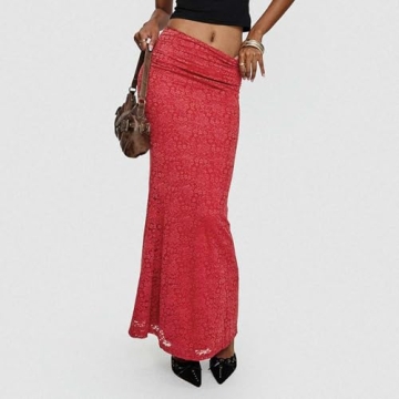 Bowanadacles Elegant High Waist Maxi Skirts for Women