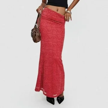 Bowanadacles Elegant High Waist Maxi Skirts for Women