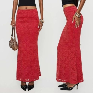 Bowanadacles Elegant High Waist Maxi Skirts for Women