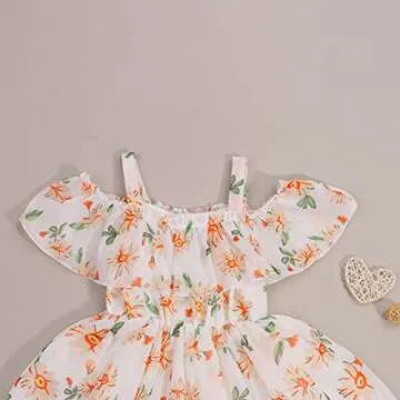 HUIJZG Toddler Little Girl 's Summer Sleeveless Dress A-line Princess Dress Holiday Dress Beach Sundress