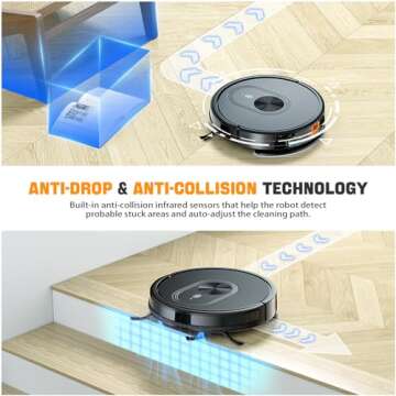 XIEBro Robot Vacuum and Mop Combo,3 in 1 Mopping Robotic Vacuum with Schedule,App/Bluetooth/Alexa,1600Pa Max Suction,Self-Charging Robot Vacuum Cleaner,Slim,Ideal for Hard Floor,Pet Hair,Carpet