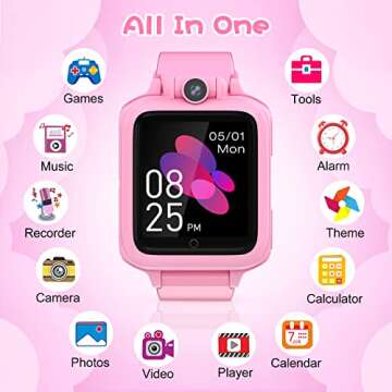 Lterfear Smart Watch for Kids Watches for Girls Ages 5-7 with 14 Games HD Camera Alarm Video Music P...