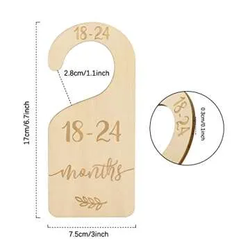 Whaline Wooden Baby Closet Size Dividers Set of 7 Wardrobe Hanger Organizer from Newborn to 24 Month...