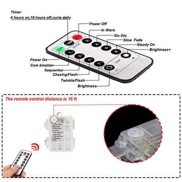 Ollivage Color Changing Rope Lights String Lights for Bedroom, Battery Powered Light Strip 40ft 8 Modes Hanging Fairy Lights with Remote for Camping Halloween Christmas, 2 Pack