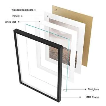 ArtbyHannah 8-Pack Black Gallery Wall Frame Set with Neutral Decorative Prints, Picture Frame Set for Home Decor, with Multi-Size 11x14 x2pcs, 8x10 x3pcs, 6x8 x3pcs