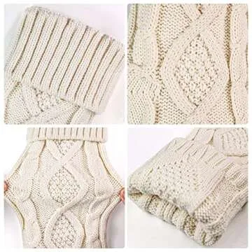 Christmas Stockings Knitted Xmas Stockings 18 Inches Double-Sided Fireplace Hanging Stockings for Family Christmas Decoration (Ivory, 6)