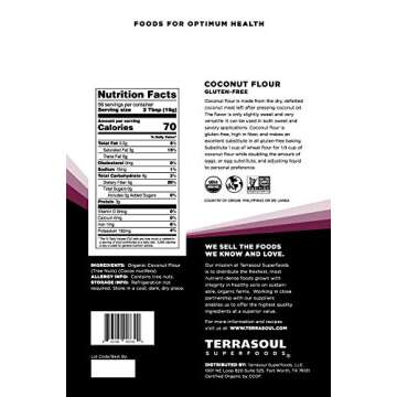 Terrasoul Superfoods Organic Coconut Flour, 4 Lbs - Gluten-Free | Unrefined | Fine Texture | Premium...
