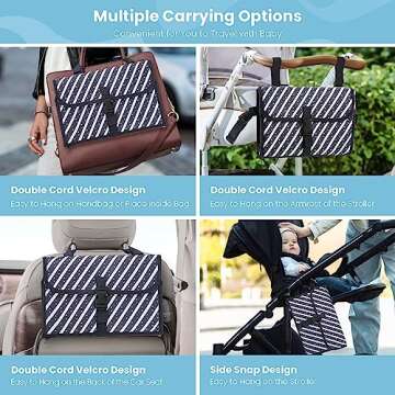 Portable Changing Pad, Waterproof Baby Changing Pad with 4 Storage Pockets, Detachable & Portable Diaper Changing Pad Newborn Baby Essentials, Travel Changing Pad for Baby Shower Gifts