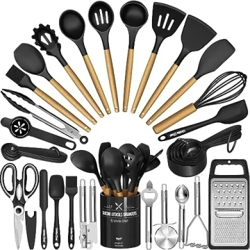 Kitchen Utensils Set- 34PCS Silicone Cooking Utensils with Holder, Umite Chef Heat Resistant Kitchen...