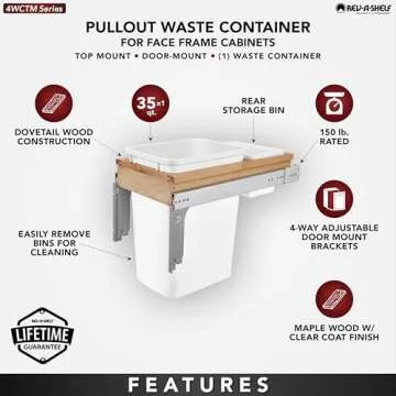 Rev-A-Shelf 35 Qt Pull-Out Trash Can for Cabinets