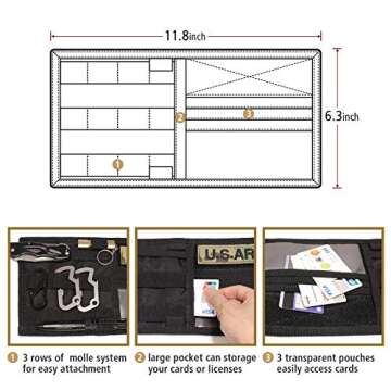 WYNEX Molle Visor Panel Organizer, Tactical Car Sun Visor Cover Molle Webbing Compatible Vehicle Visor Storage Holder Pouch