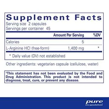 Pure Encapsulations L-Arginine - 1,400 mg - Support Nitric Oxide Production - Heart Health & Blood F...