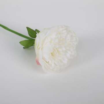 LINSIE 10PCS White Peony Artificial Flowers for Decor
