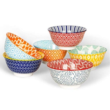 KitchenTour Ceramic Bowls Set - 20 oz Serving Bowls For Kitchen - Cereal, Ice Cream, Soup, Salad, Ri...