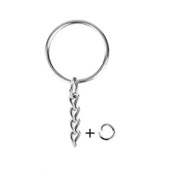 KINGFOREST 100PCS Split Key Ring with Chain 1 inch and Jump Rings, Silver Color Metal Parts with Open Jump Ring and Connector.