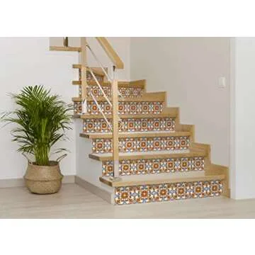 Backsplash Peel and Stick Tile Stickers 24 PC Set Authentic Tile Decals Bathroom & Kitchen Vinyl Wall Decals Easy to Apply Just Peel & Stick Home Decor (6x6 Inch, Vintage Orange H7)