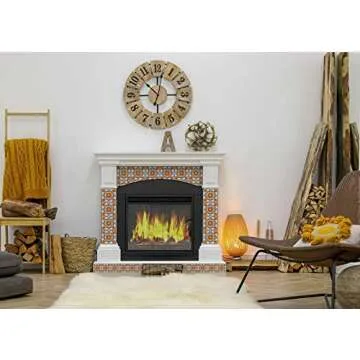 Backsplash Peel and Stick Tile Stickers 24 PC Set Authentic Tile Decals Bathroom & Kitchen Vinyl Wall Decals Easy to Apply Just Peel & Stick Home Decor (6x6 Inch, Vintage Orange H7)