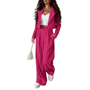 Stylish Women’s Casual 2 Piece Outfit with Blazer and Pants