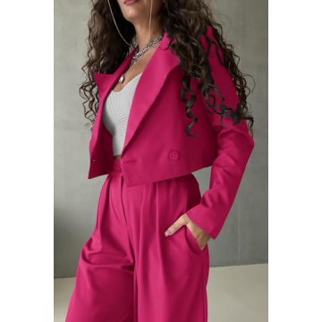 Stylish Women’s Casual 2 Piece Outfit with Blazer and Pants