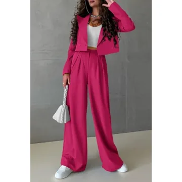Stylish Women’s Casual 2 Piece Outfit with Blazer and Pants