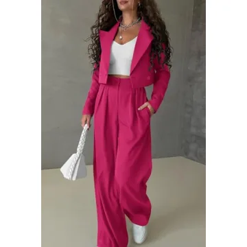 Stylish Women’s Casual 2 Piece Outfit with Blazer and Pants