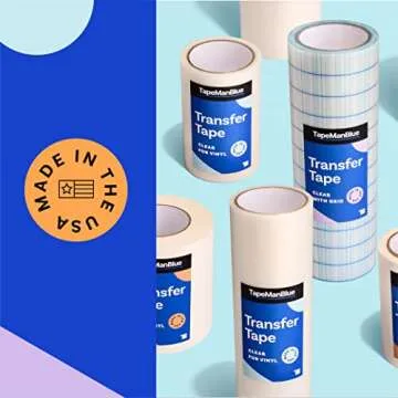 12" x 100' Roll of Paper Transfer Tape for Vinyl, Made in America, Premium-Grade Transfer Paper for Vinyl with Layflat Adhesive for Cricut Crafts, Decals, and Letters