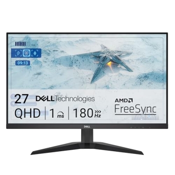 Dell G2725D Gaming Monitor - 27-inch QHD (2560x1440) up to 180 Hz, 2ms Response time, 99% RGB Displa...