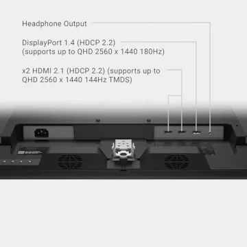 Dell G2725D Gaming Monitor - 27-inch QHD (2560x1440) up to 180 Hz, 2ms Response time, 99% RGB Display, DisplayPort/HDMI Connectivity, AMD FreeSync, Comfortview, Tilt Adjustable - Black