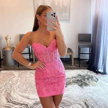 Ice Beauty Homecoming Dresses Short Cocktail Dresses Sweetheart Lace Prom Dress Lace Homecoming Dresses for Teens Light Blue 6