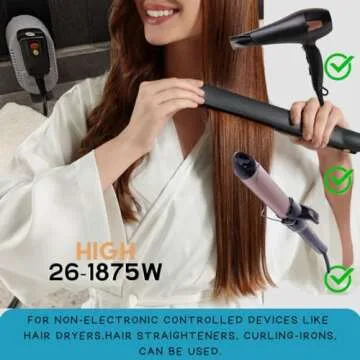 MOBIMANN Dual Watts Travel Voltage Converter 25/1875W, Step Down Voltage Converter 220V to 110V for Hair straighteners, Shavers, Power converters from USA to Europe, UK, Australia Over 150 Countries