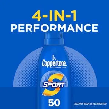 Coppertone Sport Sunscreen Spray SPF 50, Water Resistant Spray Sunscreen Bulk Pack, 5.5 Oz, Pack of 3 (Packaging May Vary)