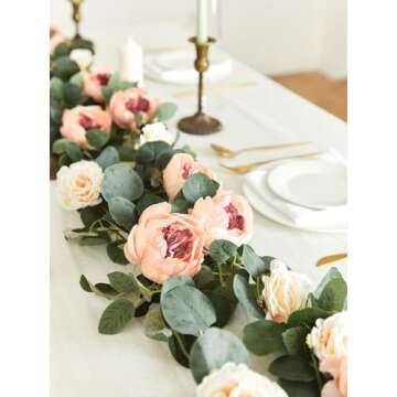 MISSPIN Vintage Artificial Flower Garland for Event Decor