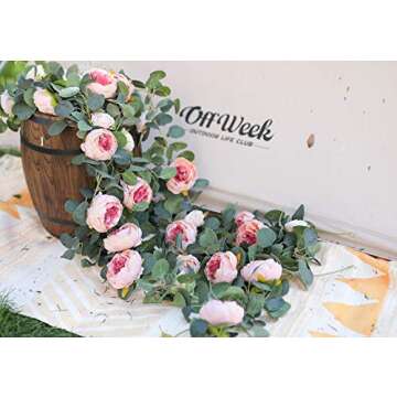 MISSPIN Vintage Artificial Flower Garland for Event Decor
