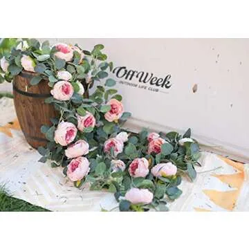 MISSPIN Vintage Artificial Flower Garland for Event Decor
