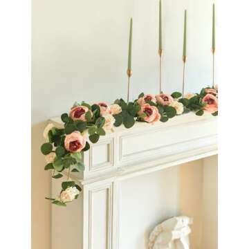 MISSPIN Vintage Artificial Flower Garland for Event Decor