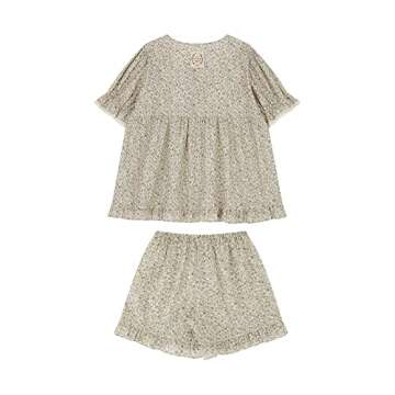 ULLALA Pajamas for women Cottage short sleeve Two piece Cream