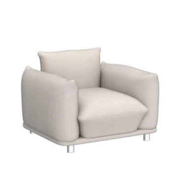 Mid Century Lambswool Fabric Sofa Chair for Living Rooms