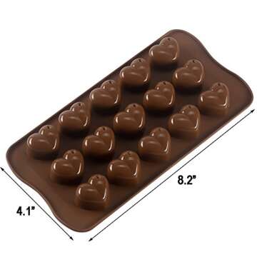 Silicone Heart Chocolate Mold - Perfect for Parties, Weddings & More!