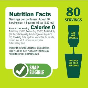 SPLENDA Stevia Liquid Zero Calorie Sweetener Drops, 3.38 Fl Oz Bottle (Pack of 2)