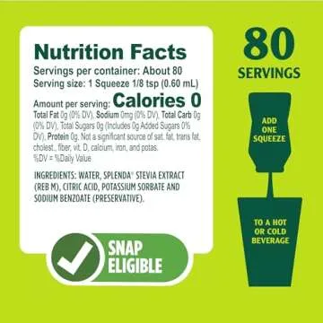 SPLENDA Stevia Liquid Zero Calorie Sweetener Drops, 3.38 Fl Oz Bottle (Pack of 2)