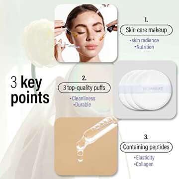 TROIAREUKE Seoul "Bridal" Cushion Foundation(#22, Yellow Beige), Korean Cushion Foundation, K-Beauty, Hydrating, Long-lasting, Lightweight, Natural Finish, Anti-Aging, Moisture, Whitening, SPF 50+