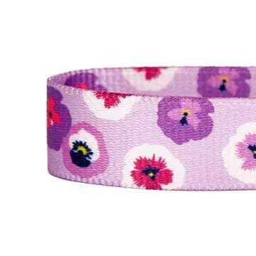 Blueberry Pet Essentials Spring Scent Inspired Garden Floral Adjustable Dog Collar in Light Purple, Medium, Neck 14.5"-20"