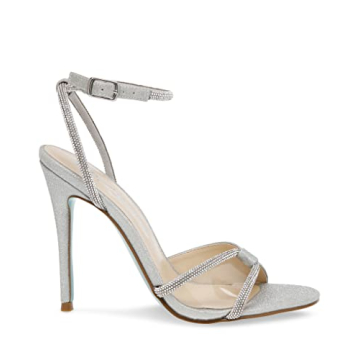 Betsey Johnson Silver Vera Heeled Sandal for Women