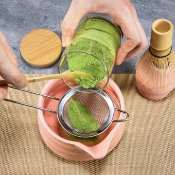 Marce Matcha Whisk Set - Complete Matcha Tea Kit with Bowl, Sifter, Scoop, and Holder