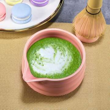 Marce Matcha Whisk Set - Complete Matcha Tea Kit (Pink)