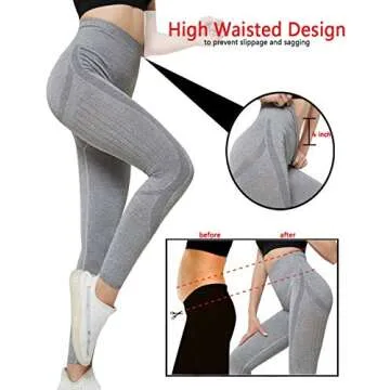 TSUTAYA Seamless Squat Proof Yoga Leggings - Grey, XL