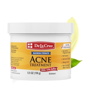 De La Cruz Sulfur Ointment - Cystic Acne Treatment for Face and Body - Daily 10 Min Spot Treatment M...
