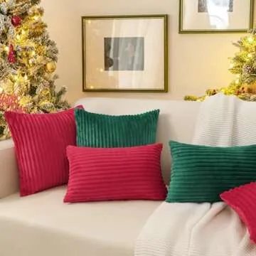 Simmore Red Christmas Throw Pillow Covers - 18x18 Set of 2