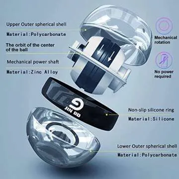 JIN BD Wrist Trainer Gyro Ball for Grip Strength