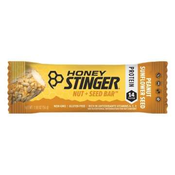 Honey Stinger Nut + Seed Bar | Peanut Sunflower Seed | Protein Packed Food for Exercise, Endurance a...